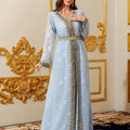 Muslim Abayas Moroccan Floral Maxi Kaftan Dress for Women | SAMAG