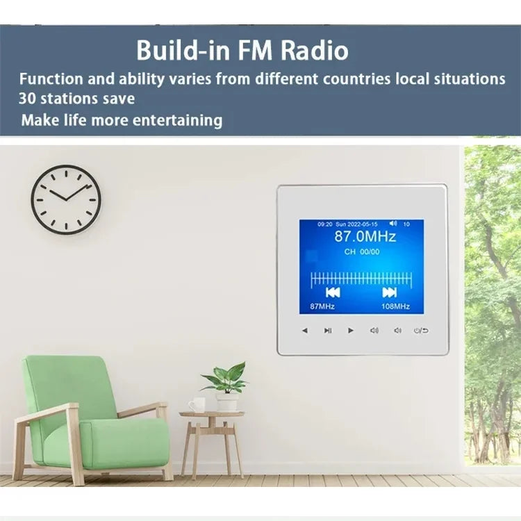 Home Bluetooth Wall Amplifier Background Music Host Control System Mini Touch Key Ceiling Speaker Audio Panel U Disk And TF Card