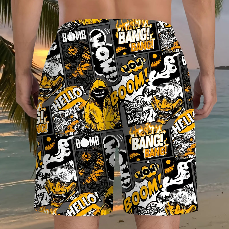 Summer New Style Men's Shorts with 3D Letter Pattern | SAMAG