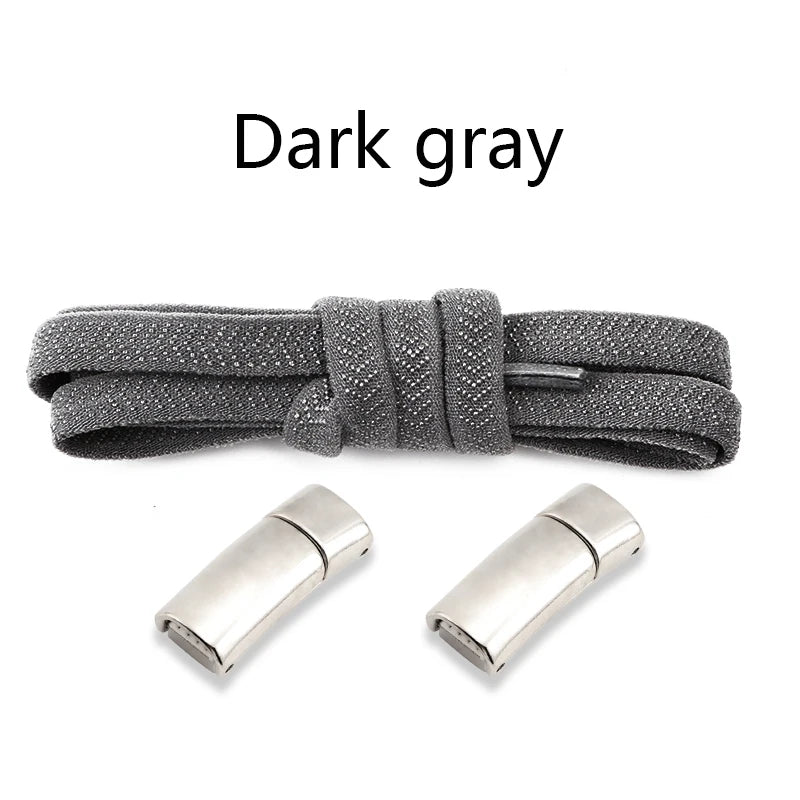 Metal Lock Magnetic Shoelaces Flat Sports Enthusiasts No Tie Shoe Laces Safe And Reliable Lazy Shoelace Rubber Band Shoestrings
