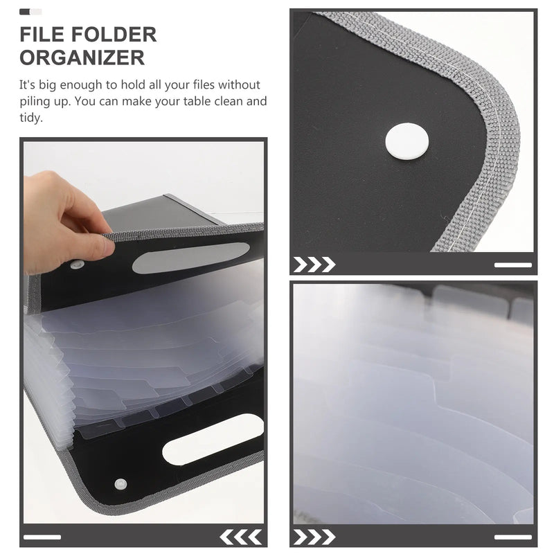 Large Capacity Expanding File Folder Portable Accordion Binder with Transparent Waterproof Interior for Business Study Document