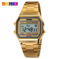 SKMEI 1123 Fashion Men Stainless Steel Strap LED Display Watches 3Bar Waterproof Digital Watch reloj hombre for Casual Sport