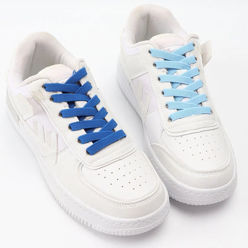 Elastic Shoelaces Without Ties Flat Shoe Laces for Sneakers Metal Buckle Lock Lazy Shoelace Mesh Precision Weaving Shoestrings