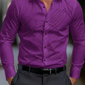 Men's formal shirt butt long-sleeved stripe lapel spring | SAMAG