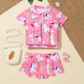 Children's Buoyancy Swimsuit Cartoon Print Swimwear Kid One-Piece Floating Rash Guards Bathing Clothes Boys Girls Swimming Suits