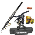 Telescopic Fishing Rod Reel Combo Full Set Portable Long Cast Realistic Soft Baits Minnow Lures Hooks Line For Freshwater Saltwa