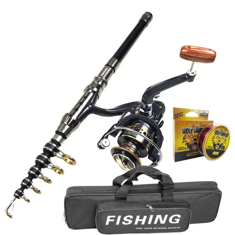 Telescopic Fishing Rod Reel Combo Full Set Portable Long Cast Realistic Soft Baits Minnow Lures Hooks Line For Freshwater Saltwa