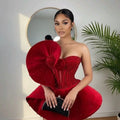 Red Velvet Cocktail Dresses for Women Sleeveless | SAMAG