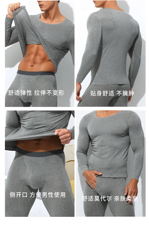 Men's Long Johns Suit Tights Modal Cotton Sweater Male Thin Shirt Leggings Underwear