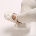 Baby Girls Mary Jane Shoes Floral Embroidery Bow Decor Elastic Strap Soft Sole Newborn Princess Crib Shoes Toddler Party 0-18M