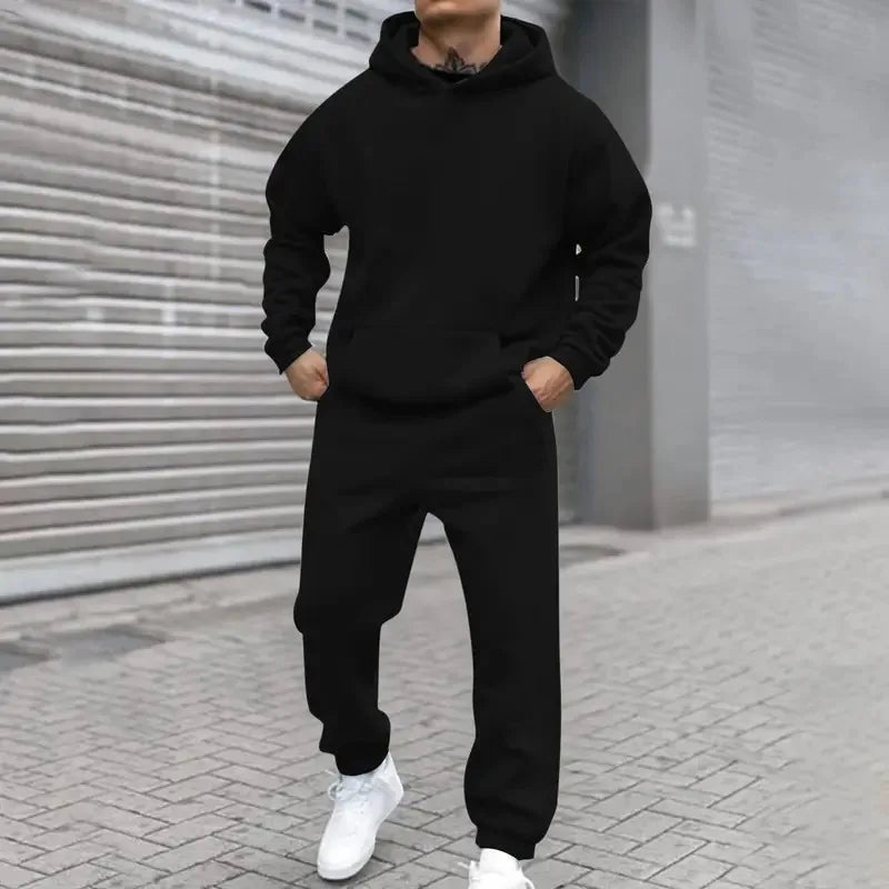 Colorful Urban Style Autumn And Winter Products Men's Hooded Sweatshirt And Pants Set Street Wear Collection - View 2 | SAMAG