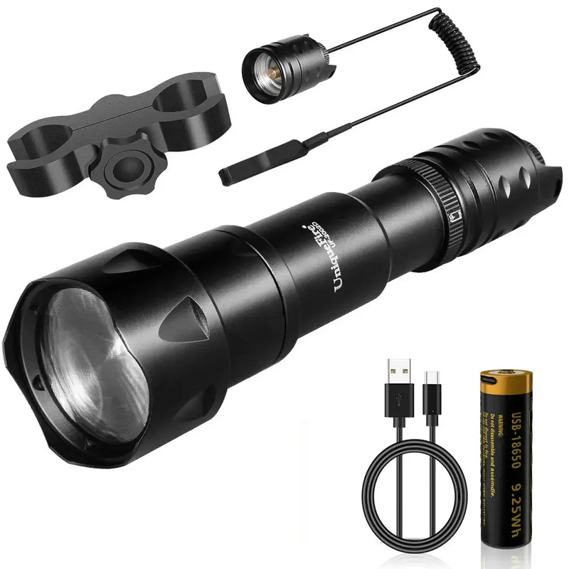 UniqueFire 2002D 44mm Lens Vcsel IR 940nm 850/810nm LED Hunting Flashlight Zoom Night Vision Dimmer Swtich Torch Max.1000 Meters