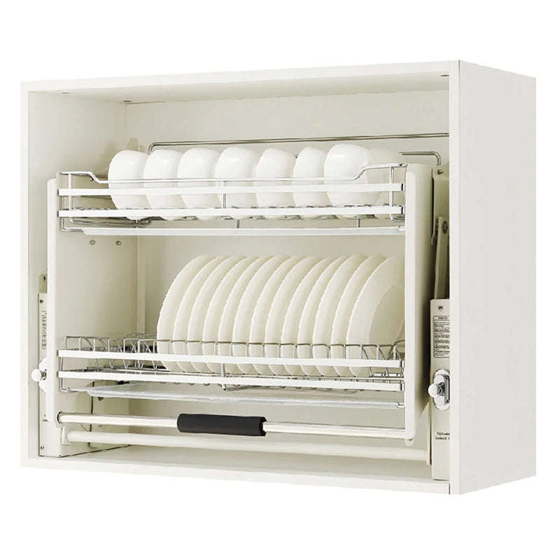 Kitchen Hanging Cabinet Lifting Pull Basket 304 Stainless Steel Dish&Bowl Racks Damping Buffer 4 - speed - View 2 | SAMAG