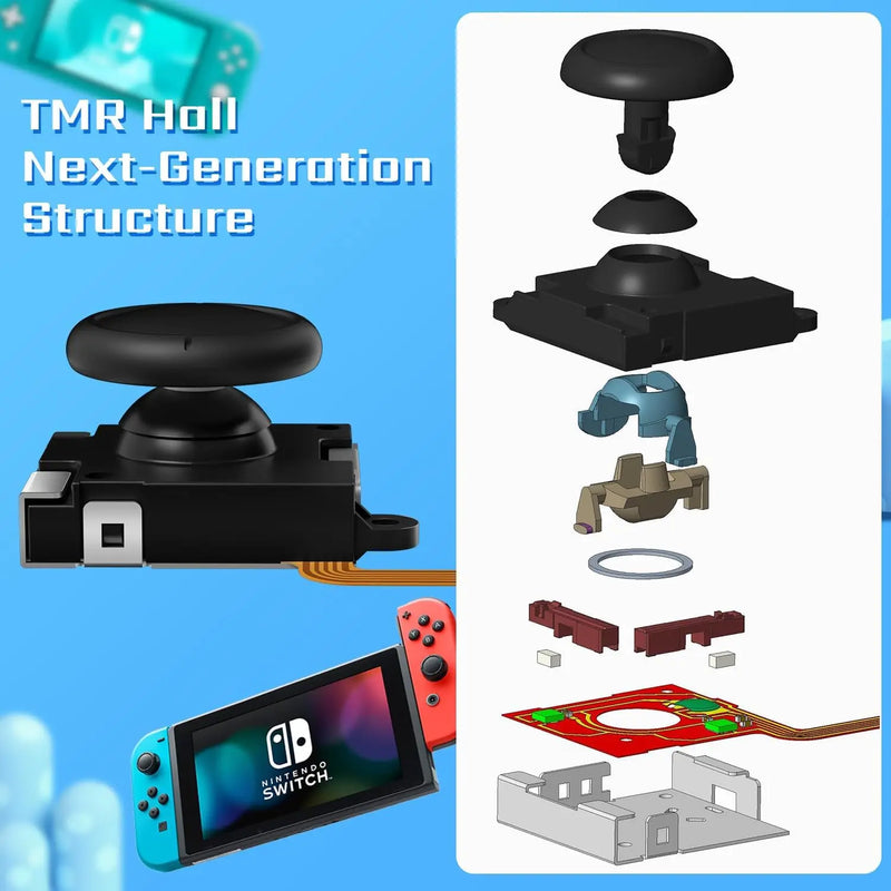 TMR Hall Joystick for Nintendo Switch/OLED/Lite Joy-Con, Zero Drift Hall Effect Joystick Replacement for Switch Controller