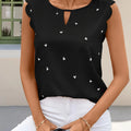 2026 Summer New Sleeveless Top Heart Print Round Neck Cutout Commuter Western Style