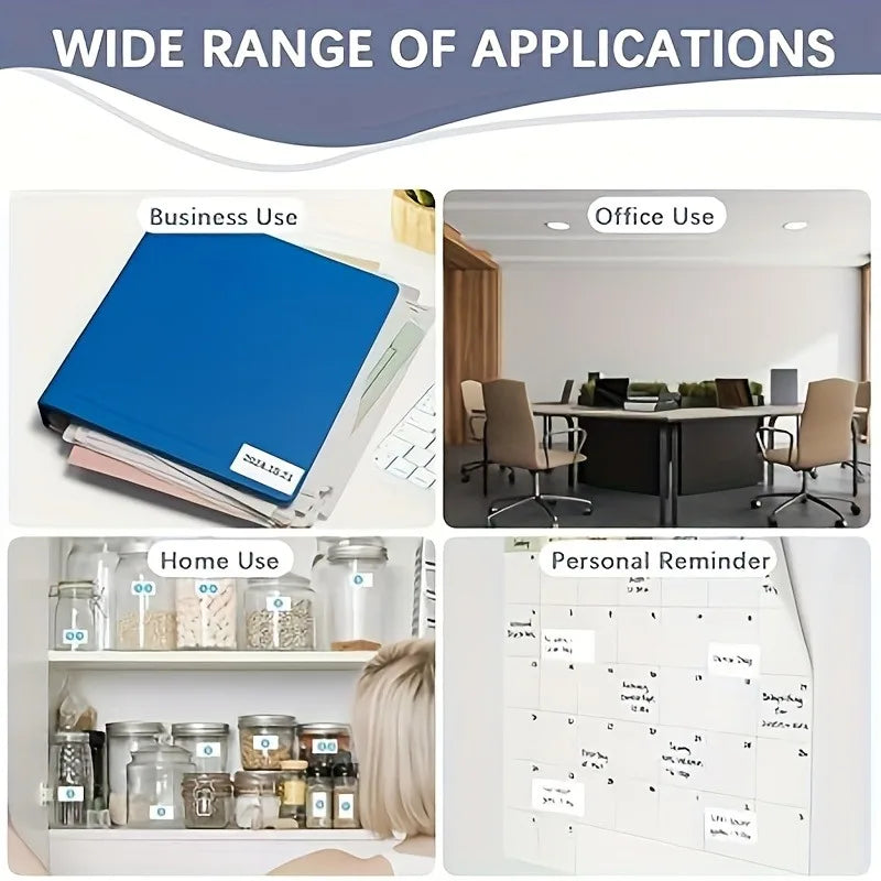 1500Pcs High Adhesive White Rectangular Sticker Labels Self-adhesive Tag Paper for Home Office Warehouse Retail Classification