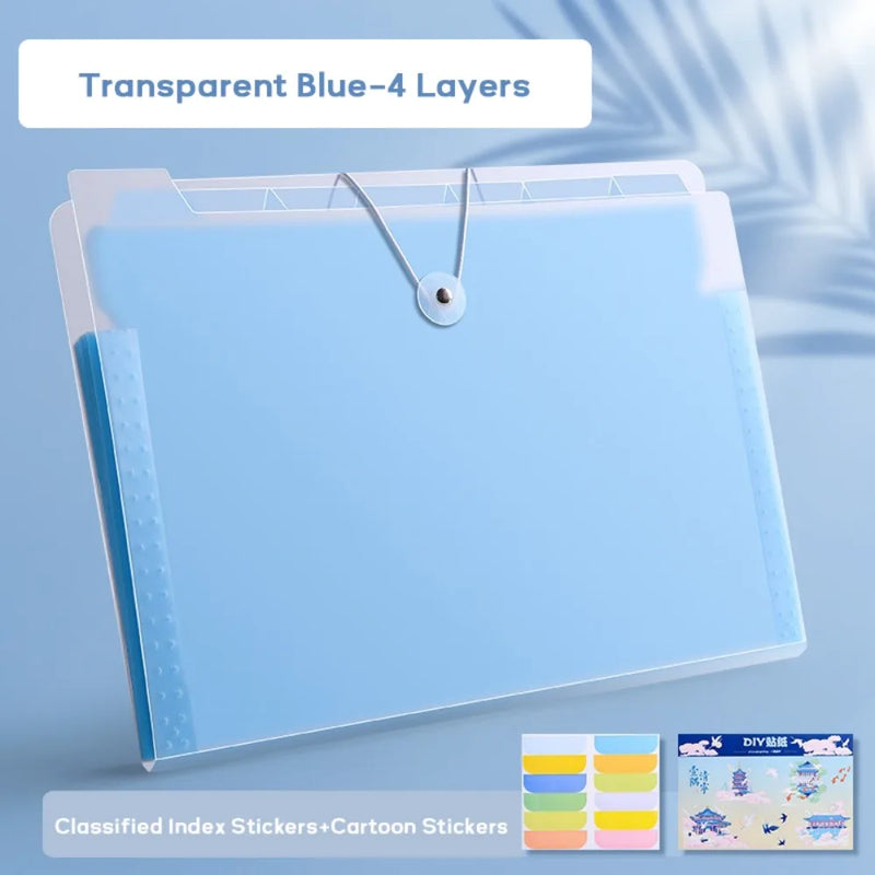 Waterproof A4 File Folder 4/8/12 Pockets Classified Storage Organ Bag PP Test Paper Storage Portfolio Organizer Student