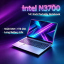 Intel N3700 14.1 Inch Ultra Slim Laptop 16GB RAM 2TB SSD 1920x1080 Gaming Notebook for Office Study 4K Video Pro