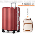 Trolley Luggage 20 24 26 28" Aluminum Frame Rolling Luggage Case USB Travel Suitcase on Wheels Combination Lock Carry on Luggage