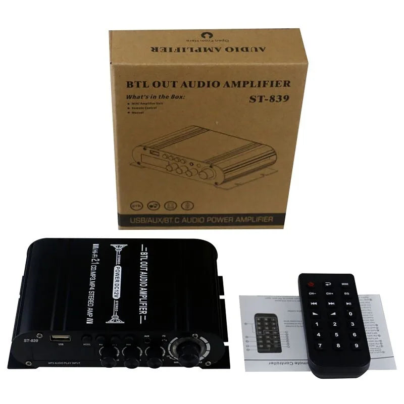 2.1-Channel Portable Hi-Fi Sound Amplifier ST-839 25W*2+40W BT 5.0 Stereo Power Amplifier Car Home Theater Amplifiers Household