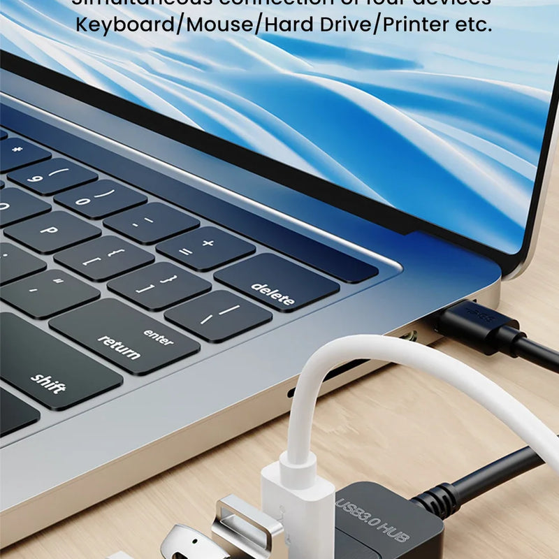 USB 3.0 Power Adapter 4-Port Multi-Function USB Hub USB 2.0 Type-C Hub Multi-Function Expansion Accessory