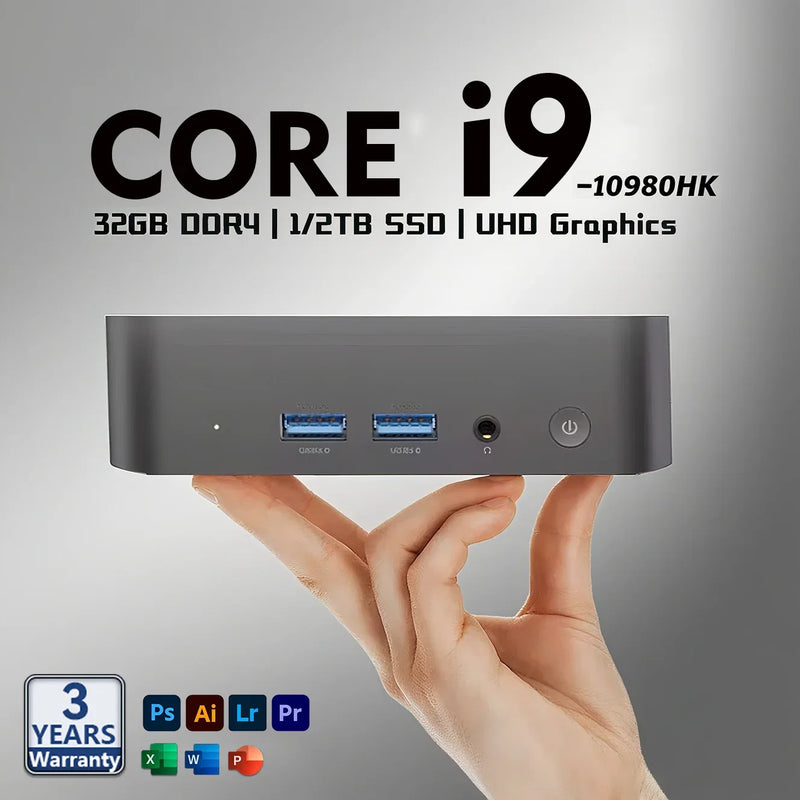 2025 Arcane Core I9 10980HK/ I3 6100 MINI PC Windows 11 Pro Polished Pocket Hub 32GB RAM 1TB 2TB SSD WIFI 6 BT5.2 4K HD Dainty