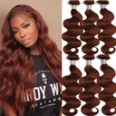 #33 Reddish Auburn Brown Body Wave Human Hair Bundles | SAMAG