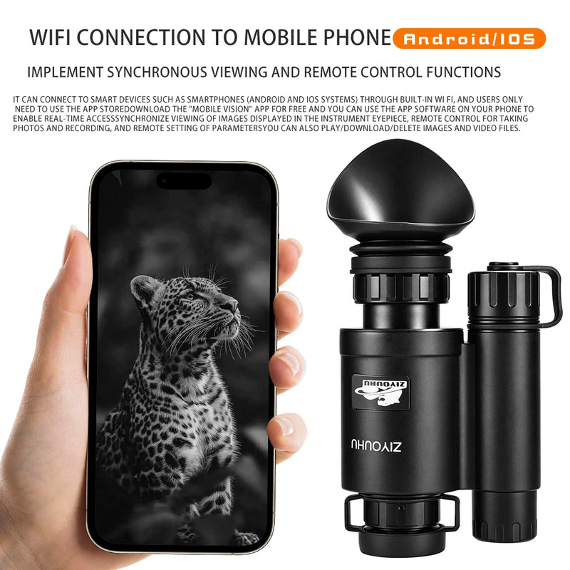 ZIYOUHU ZYH2081 1X Ultra Small Night Vision Device, All Black HD large field helmet mounted night vision  Outdoor search camping