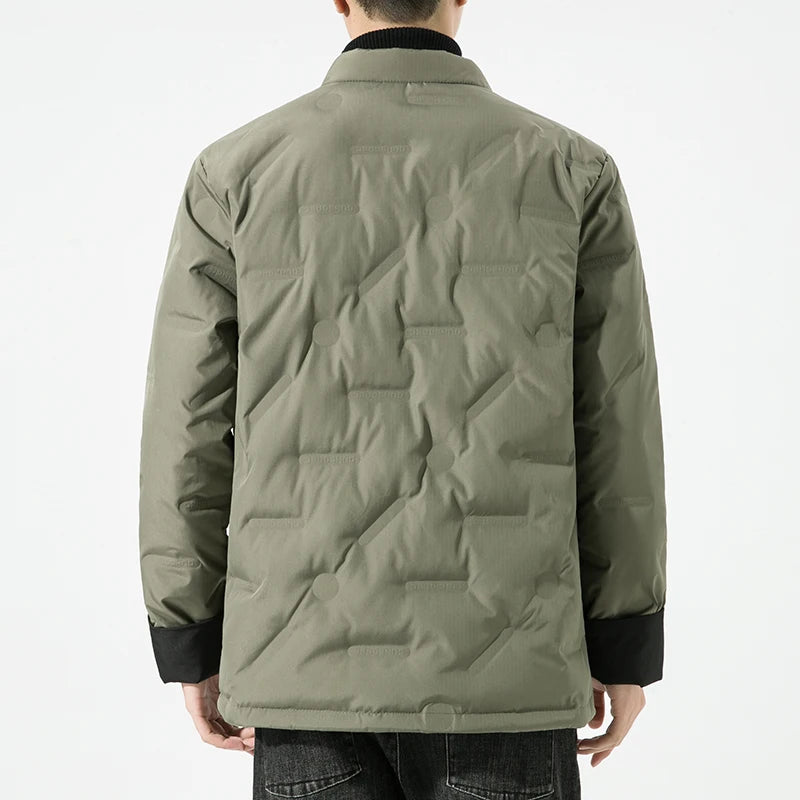2025 Winter Chinese Style Men Casual White Duck Down Jackets Men Thick Warm Parkas Male Windproof Outwear Black Coats