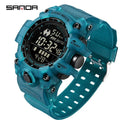 SANDA 6229 Men Outdoor Sports Watch Waterproof Analog Digital Show Multifunction Big Dial Electronic Wristwatch style Male Cloc