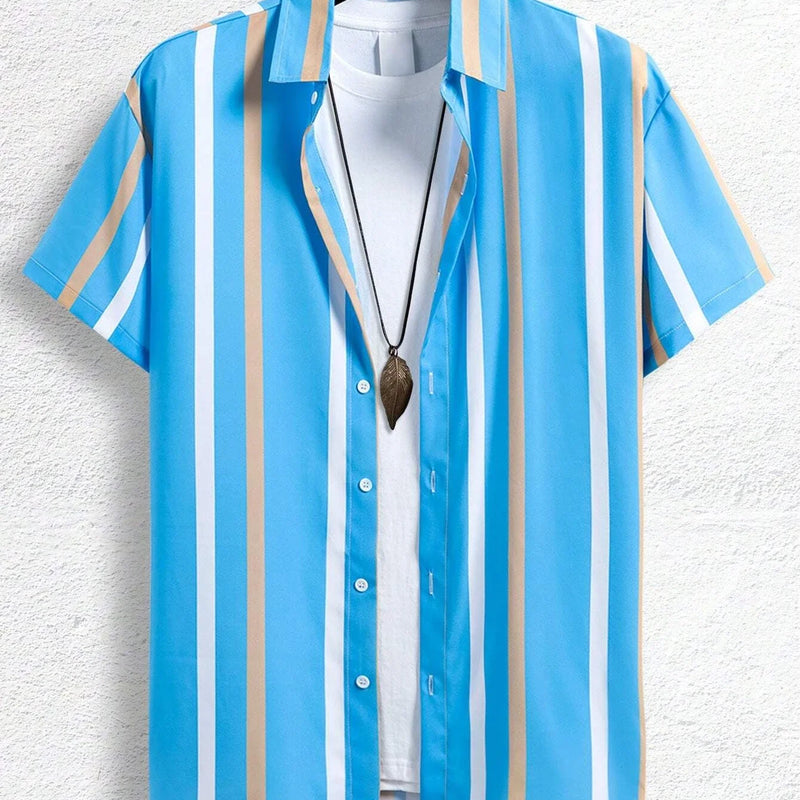 Men Women Shirts Colorful Striped Pattern Print Design | SAMAG