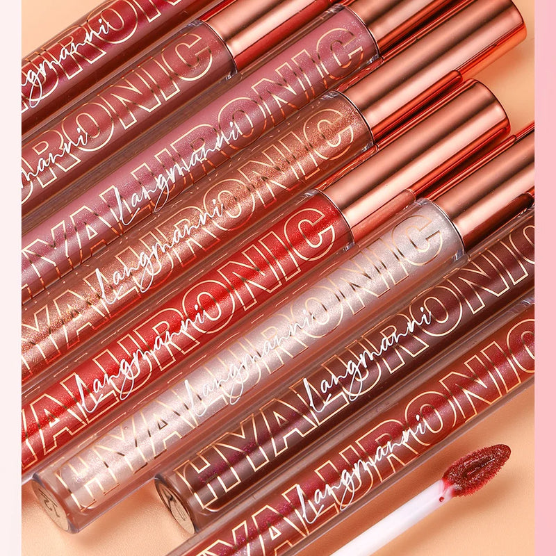 Pearlescent Glitter Plumping Lip Gloss Diamond Glitter Nude Pink Liquid Lipstick Shiny Glass Waterproof Sexy Lip Tint Lip Makeup