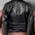 Mauroicardi Spring Autumn Cool Hard Black Pu Leather Motorcycle Biker Jacket Men Belt Zipper Luxury Designer Fashion Clothes
