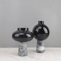 Marble Glass Vase Ornaments Hydroponic Vases Desktop Flower Arrangement Floral Organ Dried Flower Vase Decorative Vases Crafts