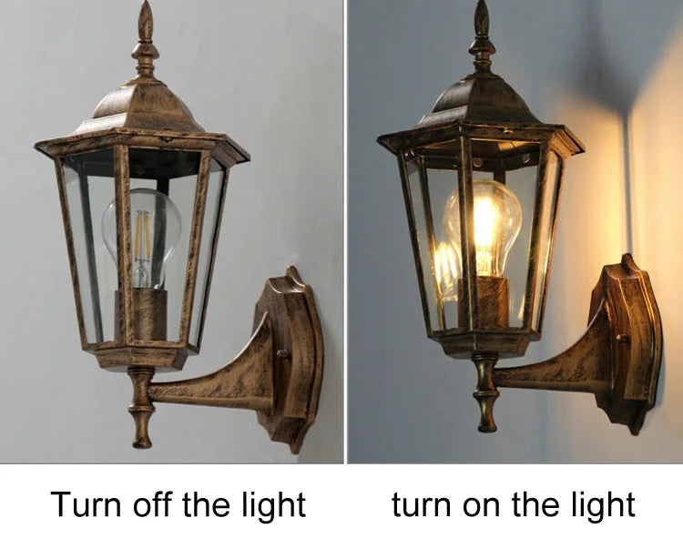 Europe Style Retro E27 Wall Lamp Courtyard Garden Outdoor Waterproof Lighting Aisel Stairs Residential Balcony Porch Fixtures