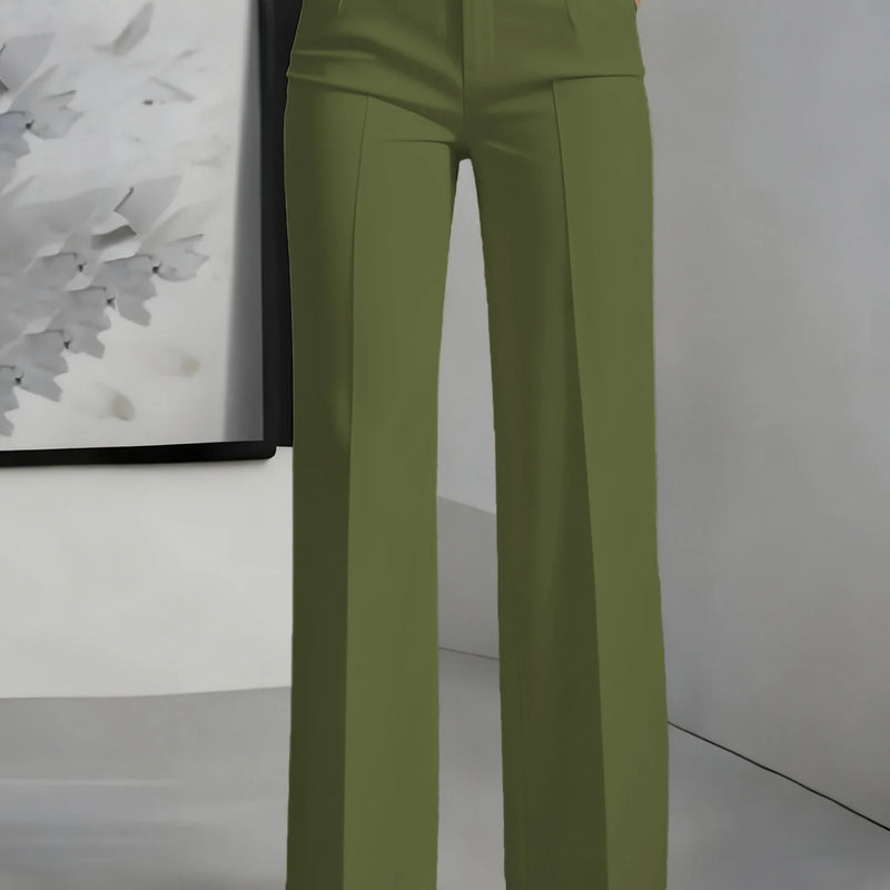 New Women's High - Waisted Draped Straight - Cut Suit Pants - View 18 | SAMAG