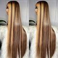 Honey Blonde 4/27 Highlight Wig 13x6 HD Lace Frontal Natural Hairline Pre-Plucked 13x4 Bone Straight Colored Lace Front Wigs