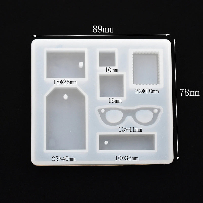SNASAN Cute Beads Cube Triangle Silicone Mold For Jewelry Earrings Pendant Making Resin UV Epoxy Resin Molds Crafts DIY Tool