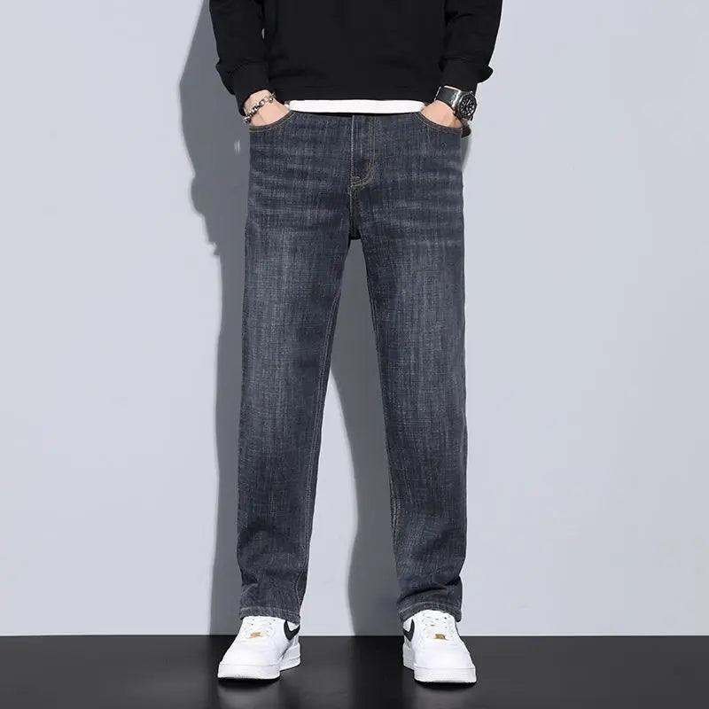 Four Season Men Straight Leg Cargo Jeans Male | SAMAG