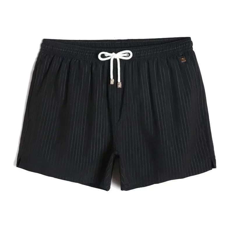 Striped Men Casual Shorts Beach Pants Board Short Quick Dry Sports Trunk Summer Seaside Beachwear Loose Homewear Sleeping Pajama