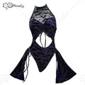 Meowcos.com Women's One Piece Swimsuits Gothic Halter | SAMAG
