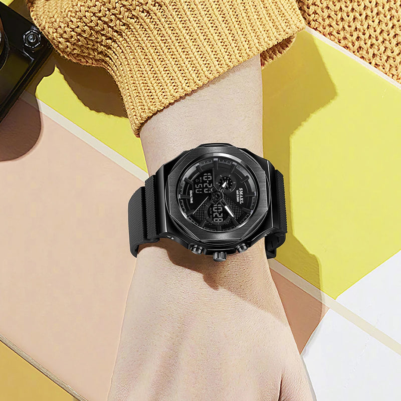 SMAEL Dual Display Women Watch Digital Analog Sport Quartz Stopwatch Fashion Durable Daily Outdoor Casual - Visuel 3 | SAMAG
