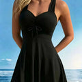 Black Print Tankini Set Two Pieces Swimsuits Plus Size | SAMAG