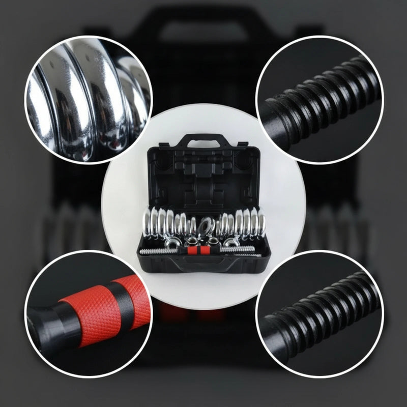 Dumbbell Set with Storage Case Chrome-Plated with Weights | SAMAG