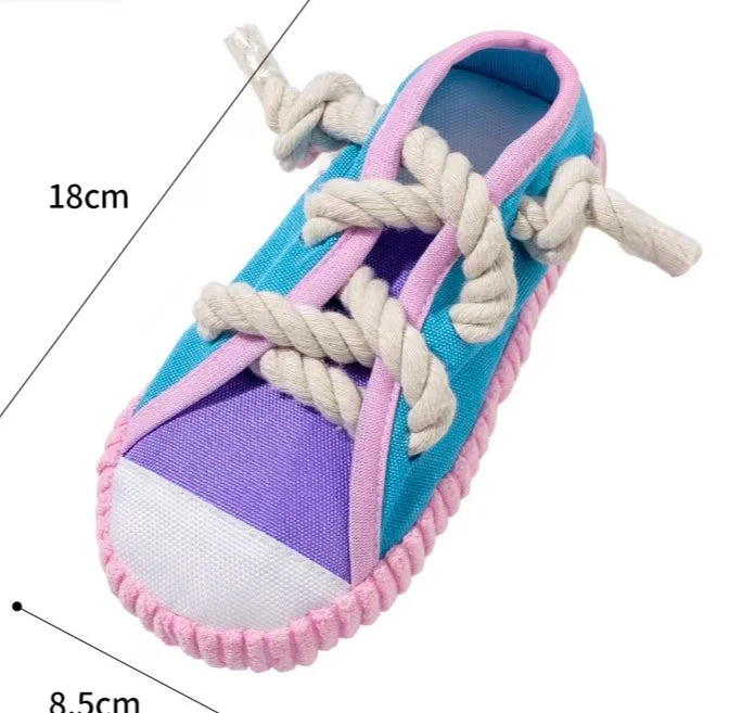 Squeaky Dog Toy Shoe Shape for Small Medium Dogs Puppy Chew Toys Teeth Cleaning Durable Interactive Pet Toys 3 Colors