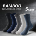 5 Pairs Bamboo Fiber Men's Socks Classic Business Crew | SAMAG