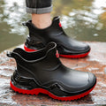Men's Ankle Rain Boots Outdoor Waterproof Men Rain Shoes Anti-Slip Wear-resistant Men Kitchen Water Shoes Fishing Rubber Shoes