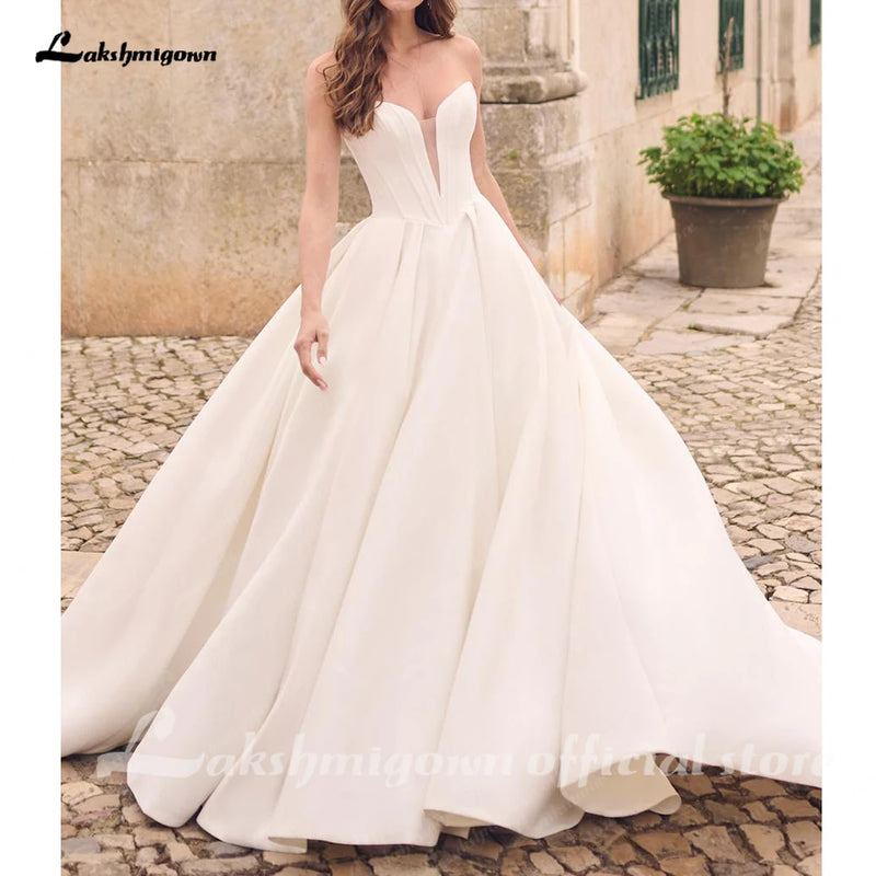 Lakshmigown Off The Shoulder Crepe Satin A - Line Bridal - View 5 | SAMAG
