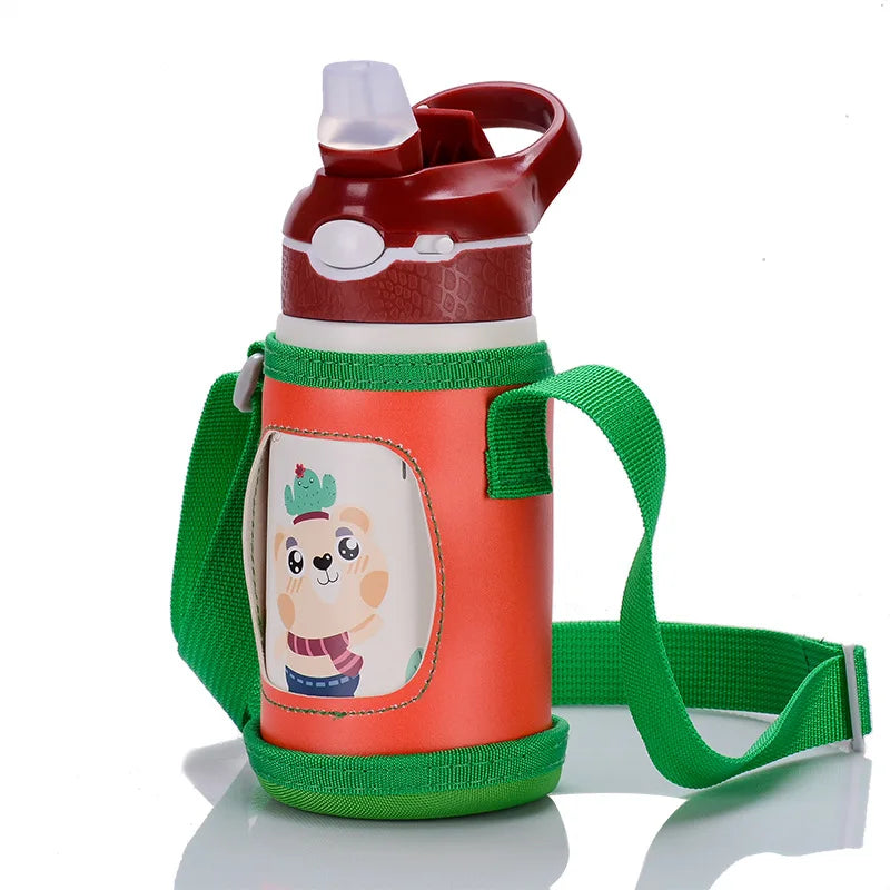 400ML Children Thermos Water Bottle Kids Thermos Mug Baby Duck Billed Straw 316 Stainless Steel Vacuum Flasks Tumbler Thermo Cup