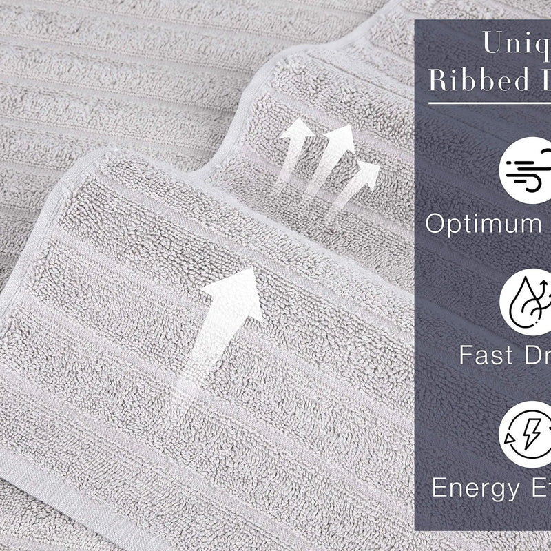 Classic Turkish Towel, Extra Large, Premium Cotton Bath,Thick and Absorbent,Quick-Dry,Ribbed, Luxury Bathroom Towels, 27x55 Inch